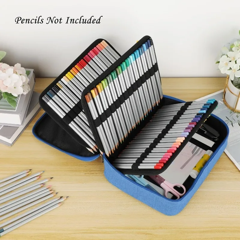 Astuccio grande per matite Astuccio per matite colorate Astuccio per cancelleria portatile artistico Astuccio per penne per viaggi scolastici in ufficio - immagine 4