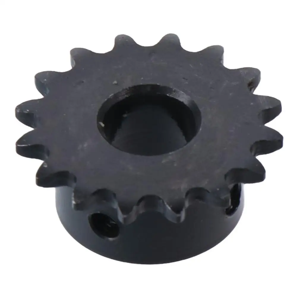 25 Chain 16 Tooth Gear Single Strand 1/4" Pitch C45 Carbon Steel B Type Hardened Teeth Black Oxide Industrial Drive Sprocket