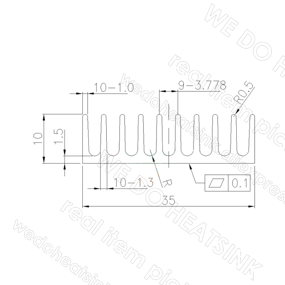 우리는 방열판 5pcs 35x35x10mm 슬롯을 수행합니다. VGA CPU BGA PC 보드 용 열 자체 접착 테이프 냉각 기능이있는 양극 처리 된 알루미늄 방열판