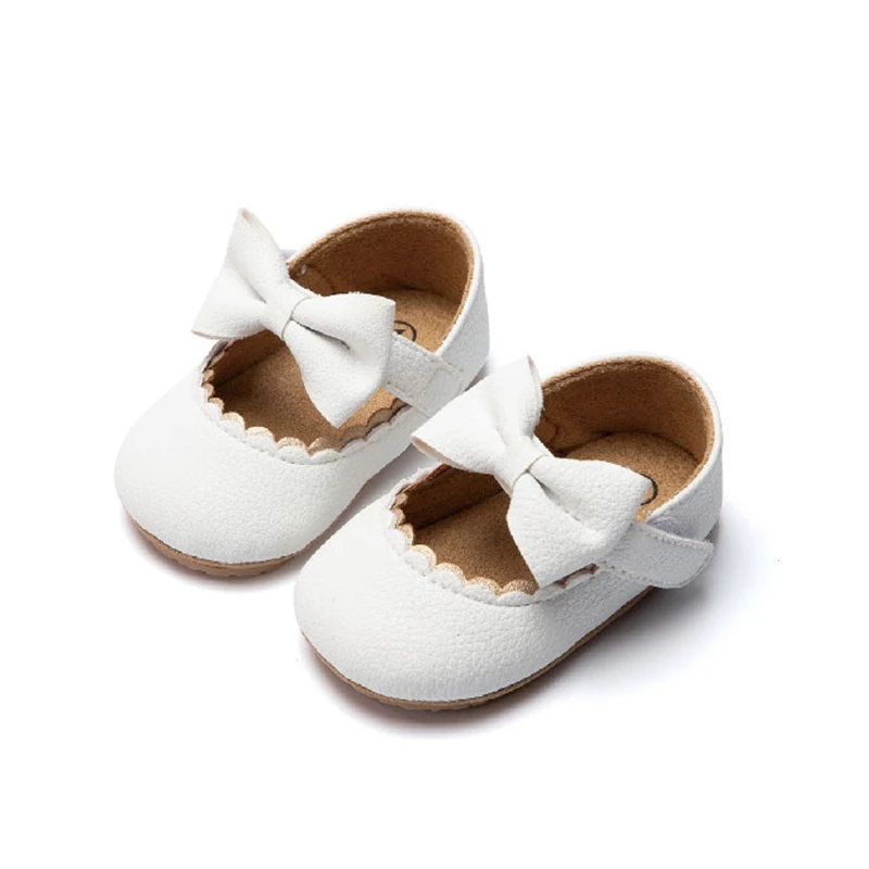 Baby Shoes Infant Baby Girls Soft Sole Bowknot Princess Wedding Dress Flats Prewalker Newborn Light Baby Sneaker Shoes
