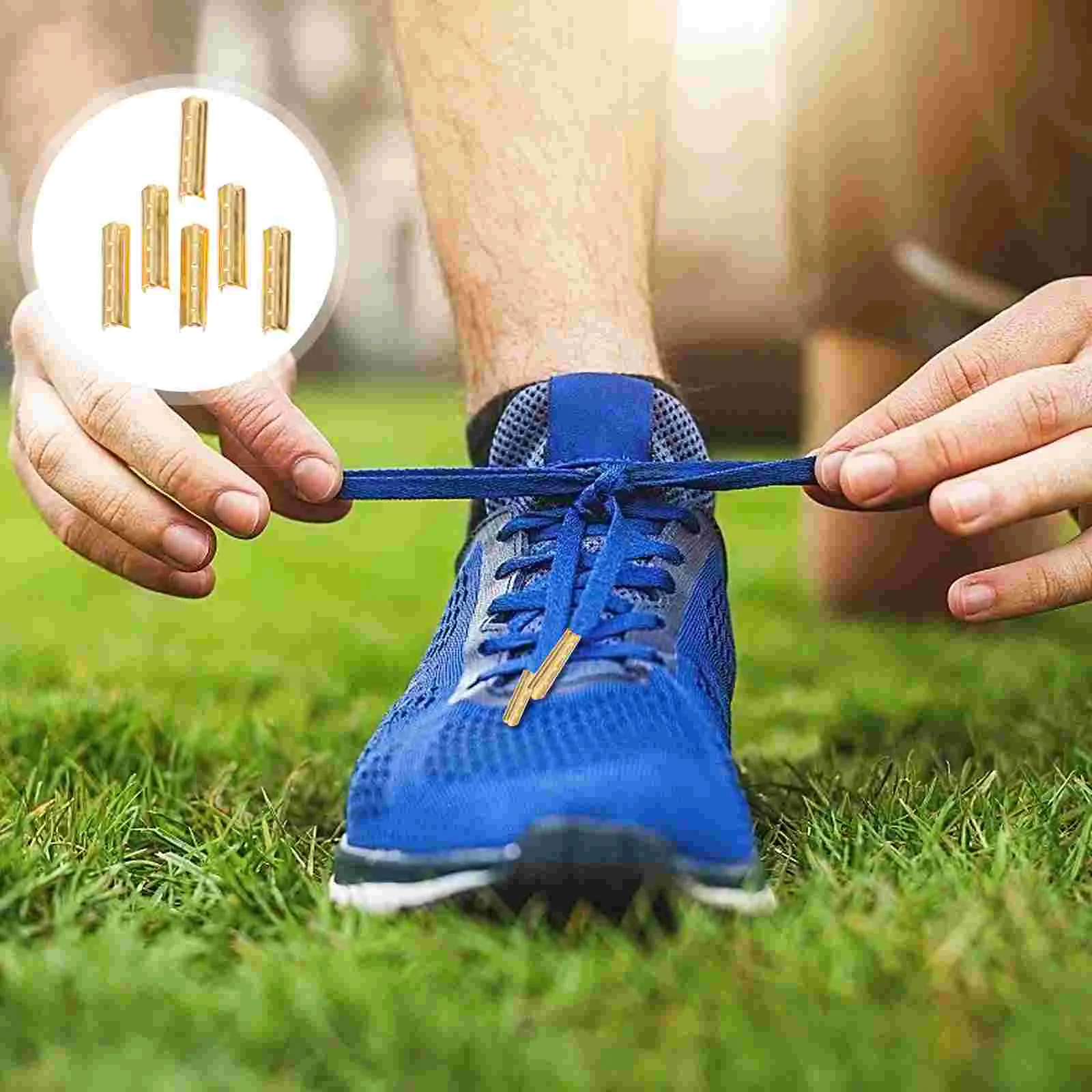 

100 Pcs Shoelace Head Accessories Ends Caps Repair Tips Metal Kit Smooth 4 Holes Copper Shoelaces Replacement Cord Frayed