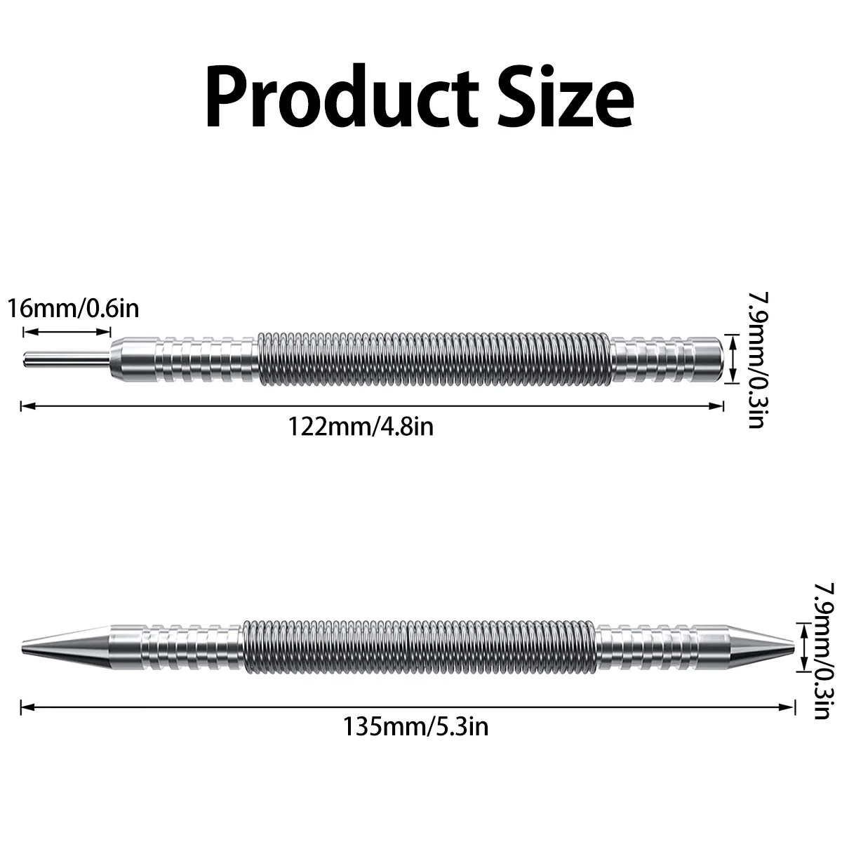 Woodworking Tool Spring Tool Hammerless Nail Set Center Pin Punch Spring Loaded Marking Carpenter Woodworking Drill Bit Door Pin Removal Tool