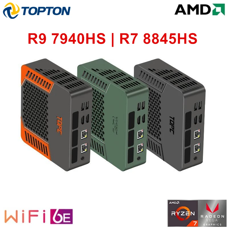 2025 Cheap AMD Mini PC Ryzen 9 7940HS R7 8845HS USB4.0 Dual LAN 2x DDR5 PCIe 4.0 Windows 11 Pocket Gaming Mini Computer WiFi 6E 2