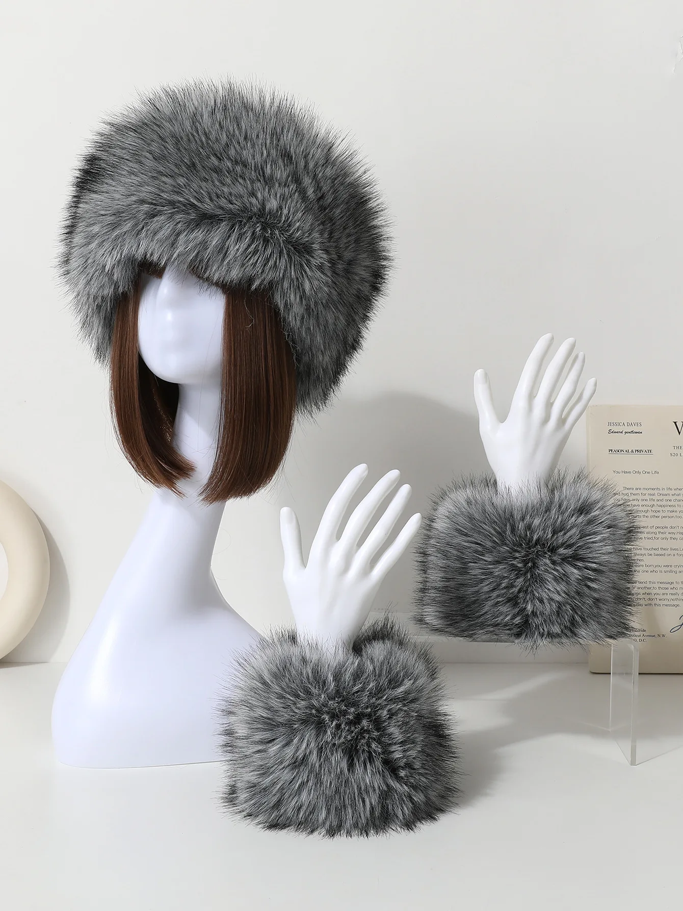 Winterhoofdband van imitatiebont, damesbontmuts, vossenbont, hoofdband, haaraccessoires, oorwarmer, pluizige haarband voor outdoor, warme skiën