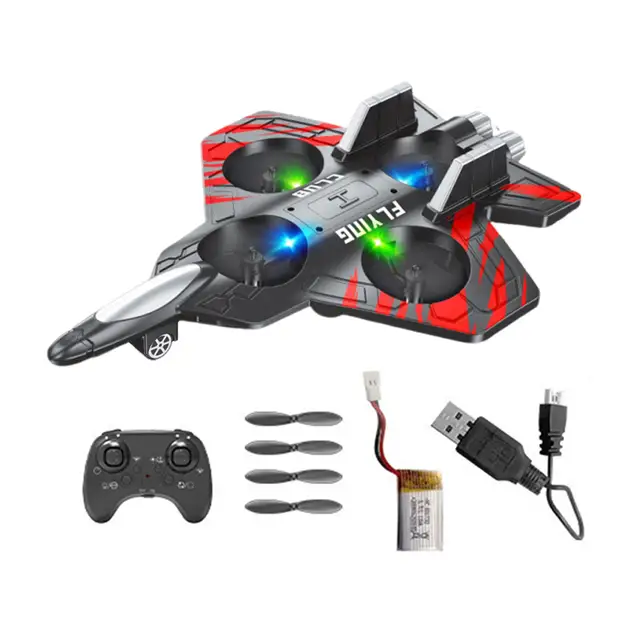 Remote Control Airplane Portable Outdoor Flying Toy with Colorful Light 3
