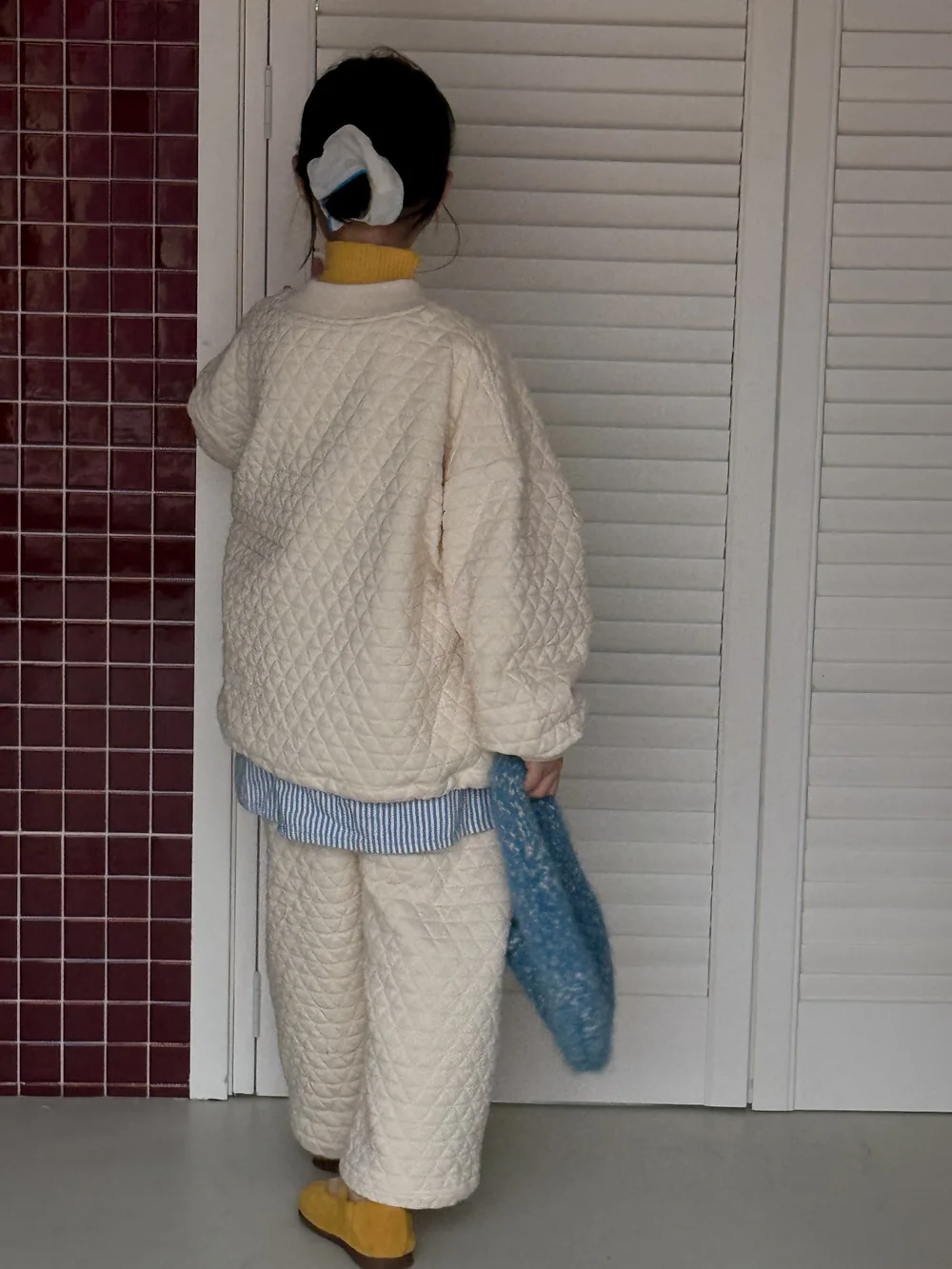 الخريف الشتاء الأطفال فتاة 2 قطعة مجموعة الملابس القطن Argyle القطن مبطن طفل فتاة البلوفرات دعوى فضفاضة سميكة الدافئة 1-10Y الصبي بانت