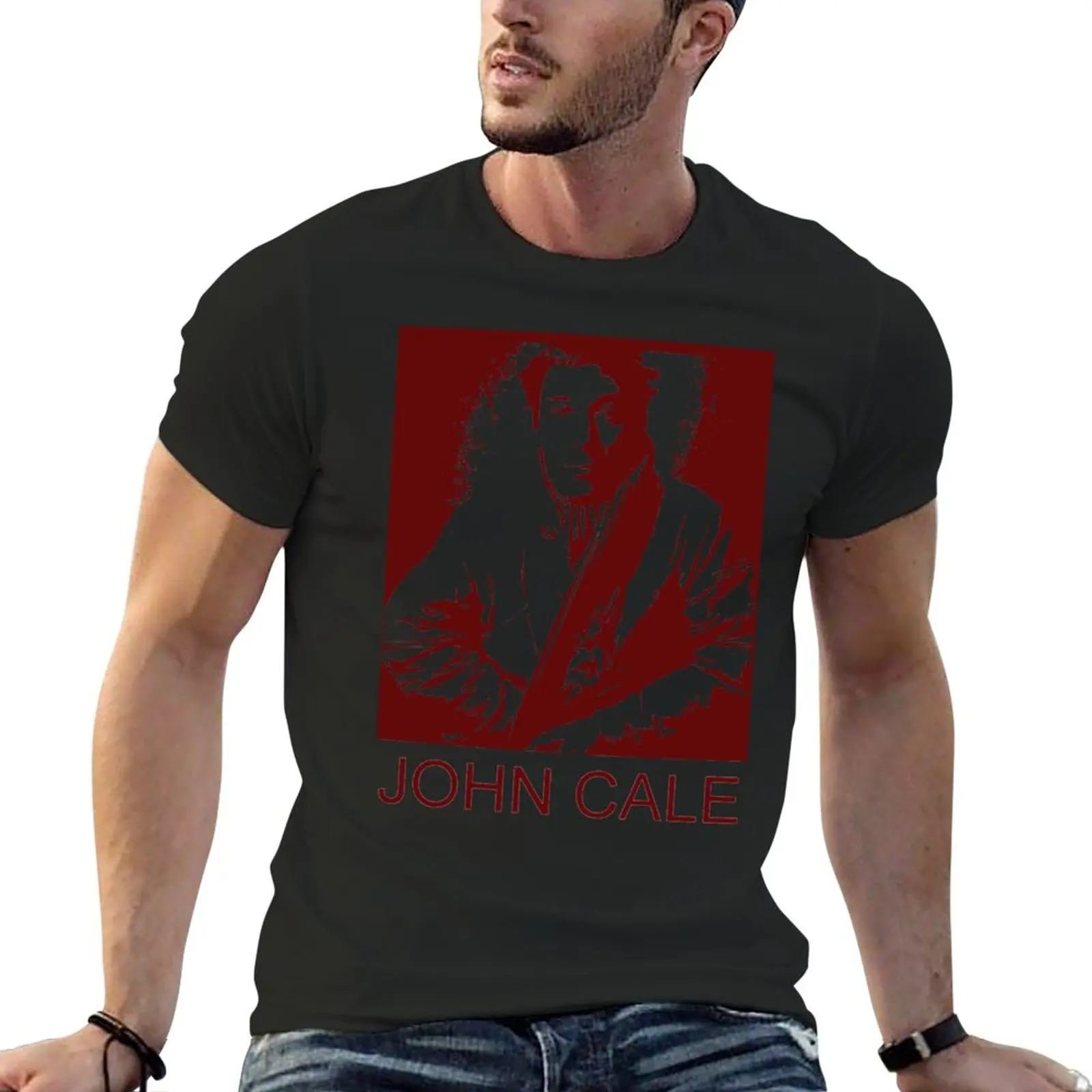 

New John Cale Stencil T-Shirt aesthetic clothes blank t shirts tshirts for men