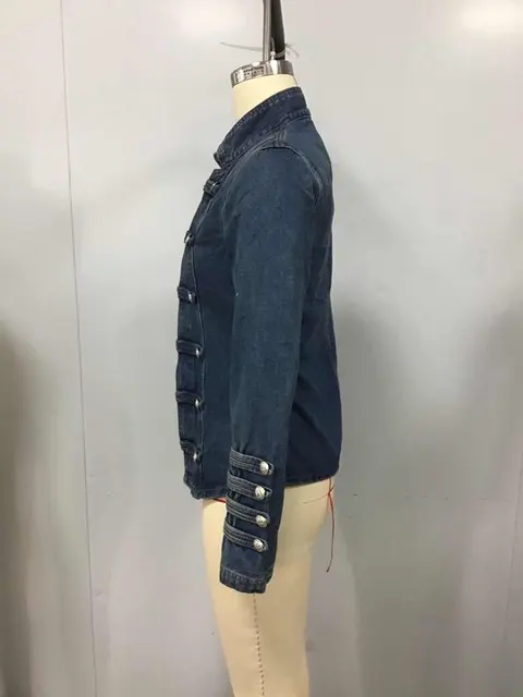Women's Vintage Double Breasted Denim Jacket Slim Fit EuroAmerican Style Autumn Commuter Coat Casual Elegant Versatile Outerwear 3