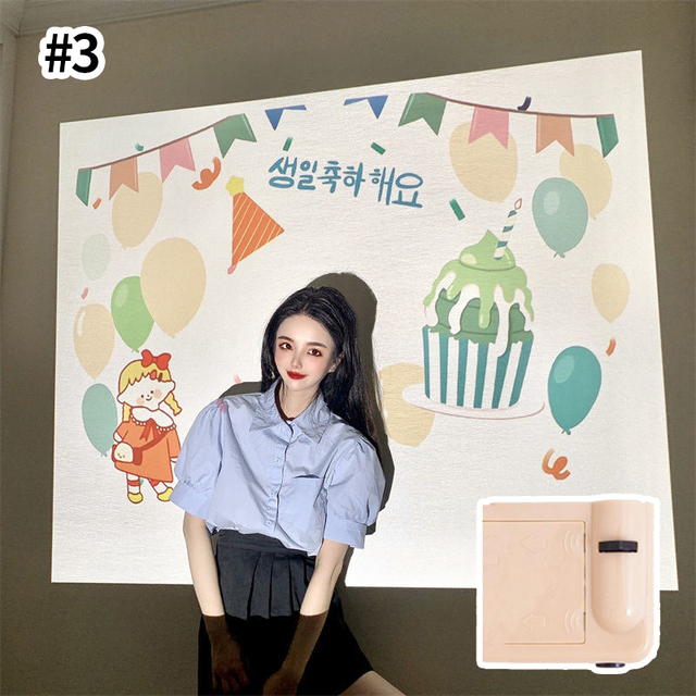 Projection Lamp Ins Night Light Party Atmosphere Lights Decor Popular Photo Props Creative Birthday Gifts