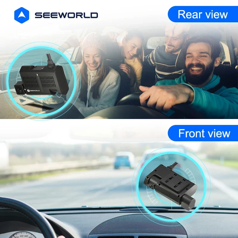 인기 급상승 범용 전방 및 실내 1080p 듀얼 카메라 차량용 블랙박스 (앱 지원)