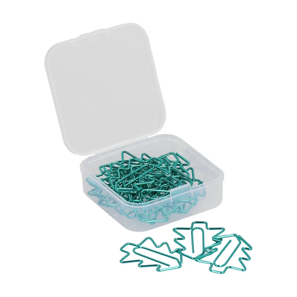 20PCS 나무 모양 미니 종이 클립 짙은 녹색 32*24mm 나무 모양 종이 클립 멋진 스타일 미니 사이즈 철 종이 클립 사무용품