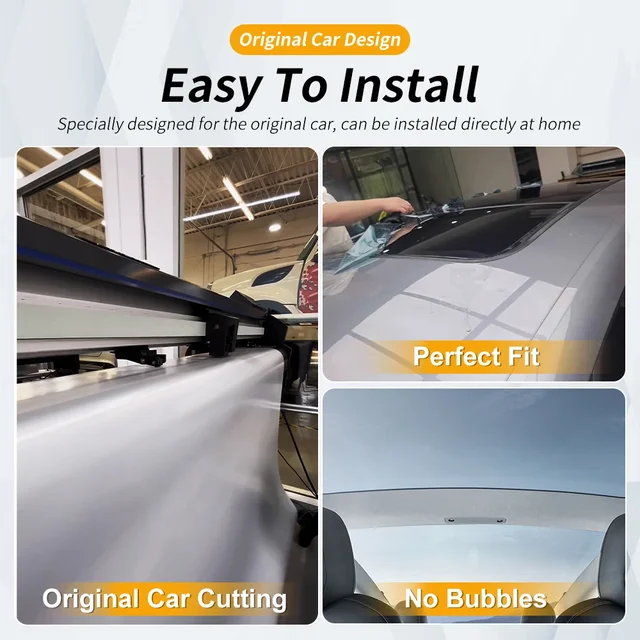 TPU Ice Armor Pre-Cut Sunroof Protection Film Heat Insulation for Tesla Model 3 2020 2021 2022 2023 Model3 Highland 2024 Car PPF 3