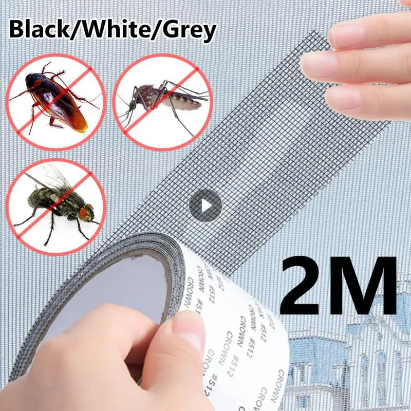 Window Screen Repair Tape Self Adhesive Fiberglass Mesh Tape Net Door Fix Patch Anti Insect Mosquito Mesh Broken Holes Repairing window screen repair tape