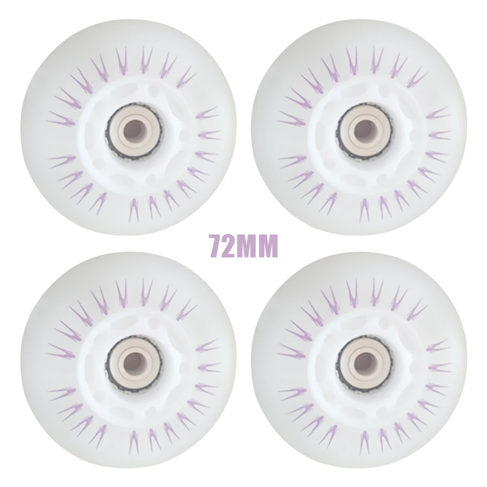 

4pcs Luminous PU Sliding Safe For Kids Colorful Flashing Skate Wheels 90A Replacement Parts Inline Roller LED Light