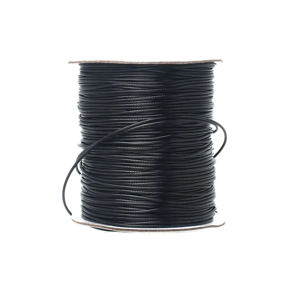 10M/11Yards 1,5mm Koreanische Gewachste Polyester Schnur Schwarz Kunstleder Gewachste Faden Geflochtene Schnur Für Schmuck Machen zubehör