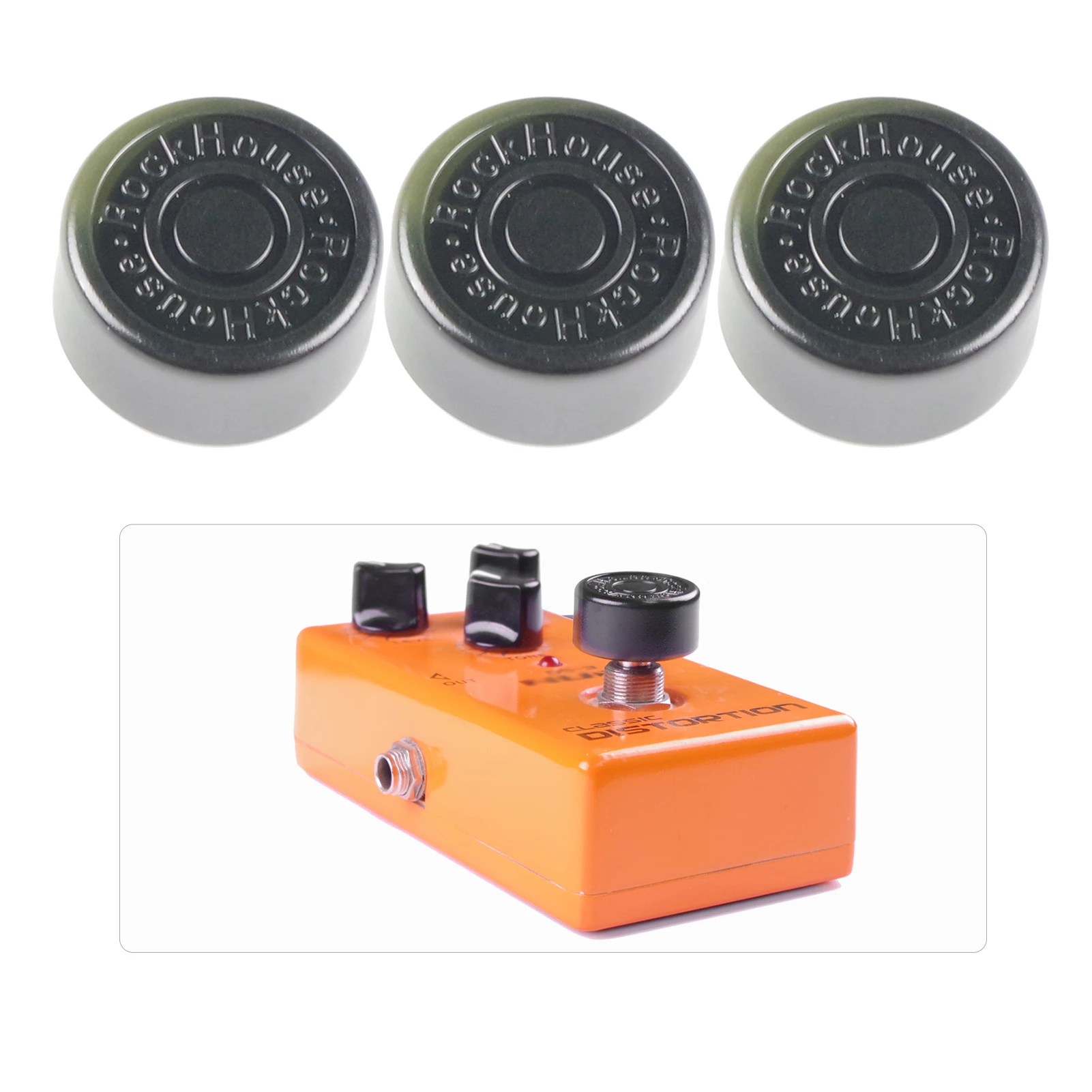 3pcs Guitar Effect Pedal Footswitch Topper Protector Abs Bumpers For Electric Guitar Pedal Black