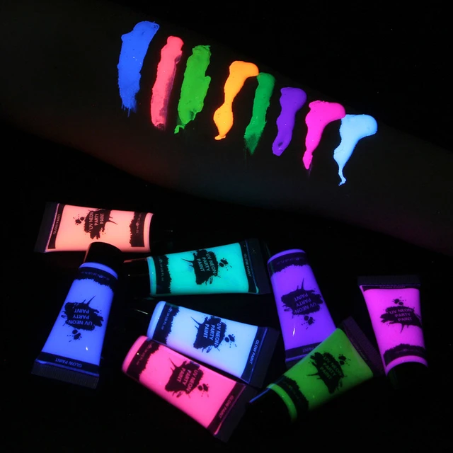 7PCS Glow In Dark Face Body Paint UV Blacklight Fluorescent