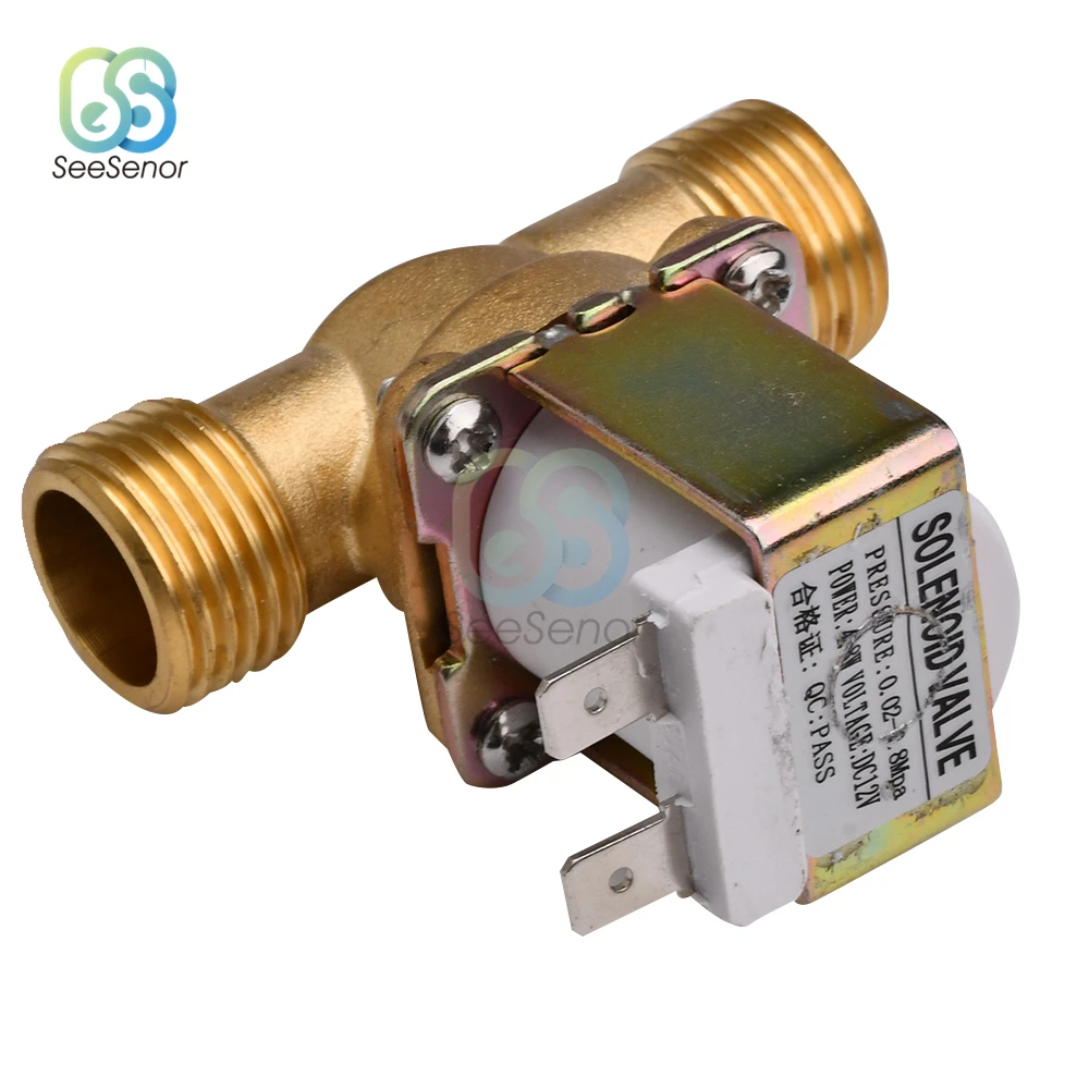 Latão Elétrica Válvula Solenóide Válvula de Controle de Água Air Inlet Flow Switch ac 220v dc 12v 24v n c 2