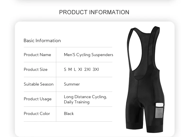 Description Picture 3 of item2024 Cycling Bib Shorts Mens 7H Italy Elastic Interface Pad Men's Cycling Shorts Pro Team Men Cycling Shorts 7CM Leg MTB