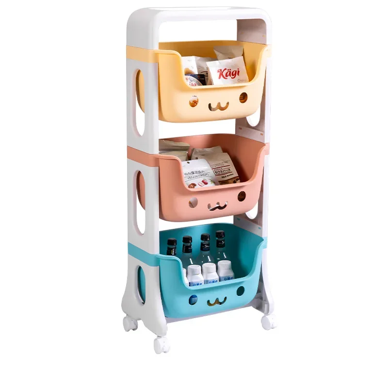 

2/3/4 Layers Home Bedside Snack Bedroom Trolley Multilayer Toys Corner Kitchen Plastic Shelf Storage Rack