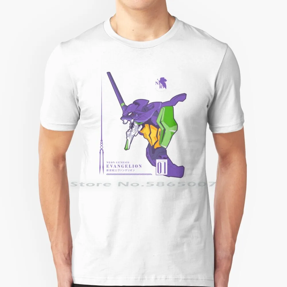 Eva Unit-01 Maglietta Pronta 100% Cotone Eva Unit 01 Angels Anime Sleeve Eva 02 Eva 00 Rebuild Ride Misato Kawworu Ayanami