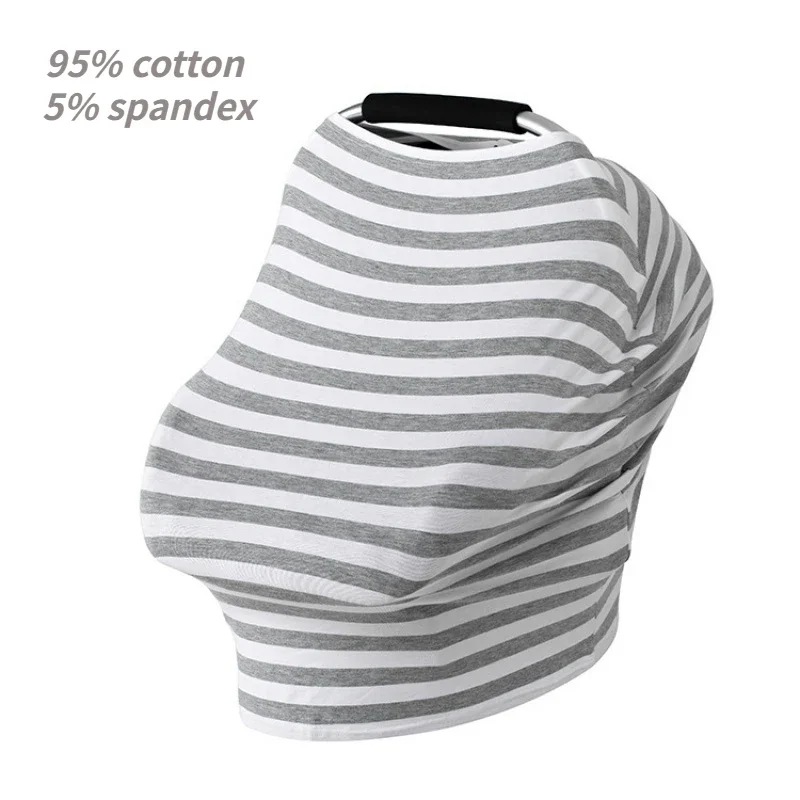 Cotton Striped Breast Feeding Cover baby Car Seat Cover Stroller Cart Multi-Functional Breastfeeding Scarf Nursing Cover