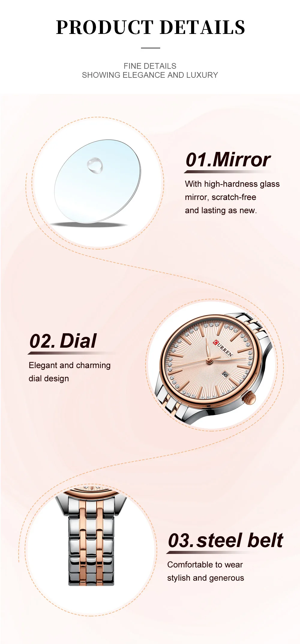 CURREN 9099 Women&rsquo;s Quartz Watch 6