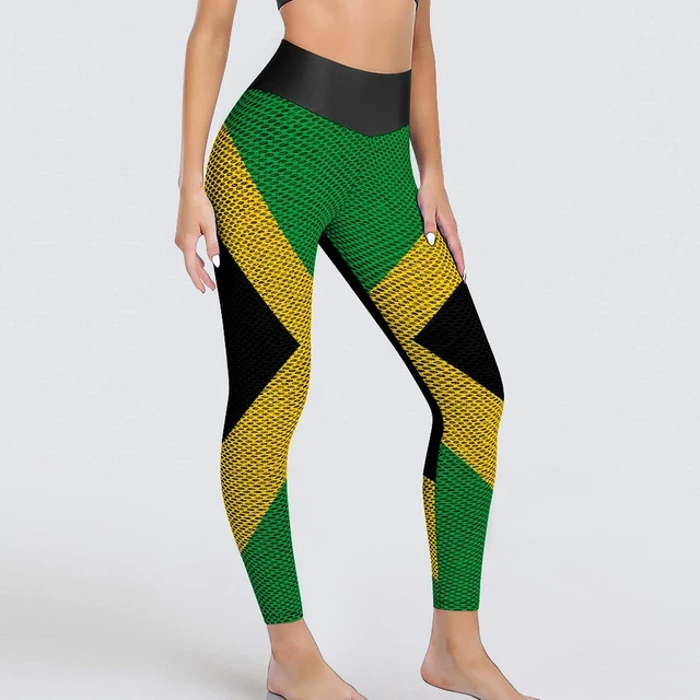 Patriotic Jamaica Flag Leggings Sexy Green Yellow Push Up Yoga Pants  Breathable Seamless Leggins Custom Fitness Sports Tights - AliExpress