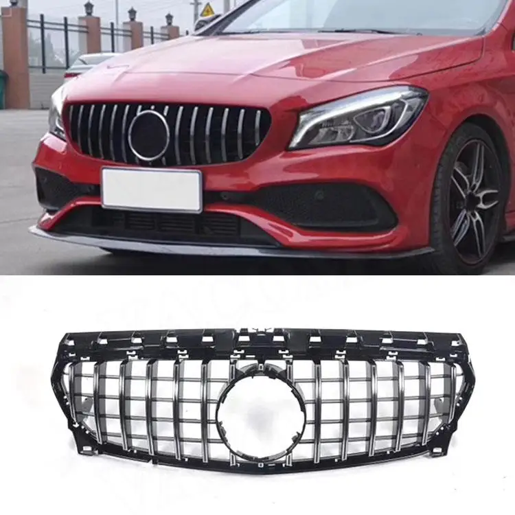 

ABS 3 Styles Front Grille Cover For Mercedes Benz CLA Class W117 C117 CLA200 220 CLA260 2013-2018 Bumper Racing Grill Mesh Frame