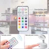 Wireless RGB Remote Spotlight Rechargeable Accent Lights LED Puck Lights Dimmable Timer Wall Lamp Uplight Angle Artwork Lighting 3