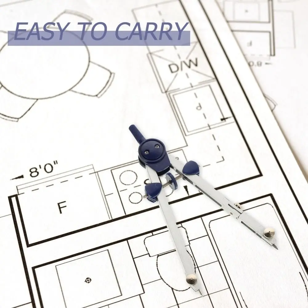 7개/팩 투명 커버 드로잉 컴퍼스 키트 측정자 기계식 연필 드로잉 도구 세트 플라스틱 스테인리스 스틸