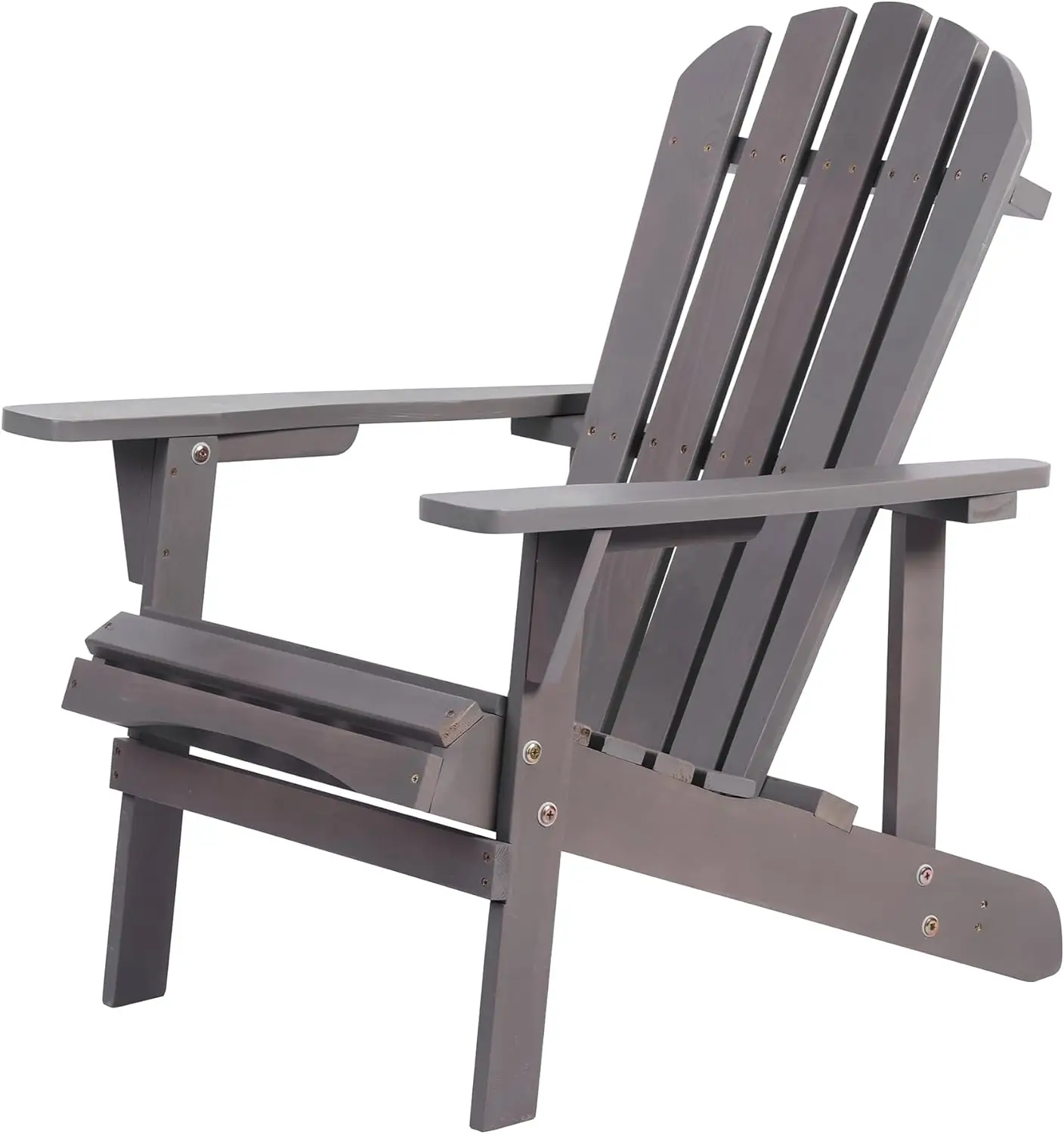 Adirondack Chair Solid Wood Accent Patio Chair Weather Resistant, Fire Pit Lounge Chairs, Ergonomic Outdoor Lounge Chairs for Ba