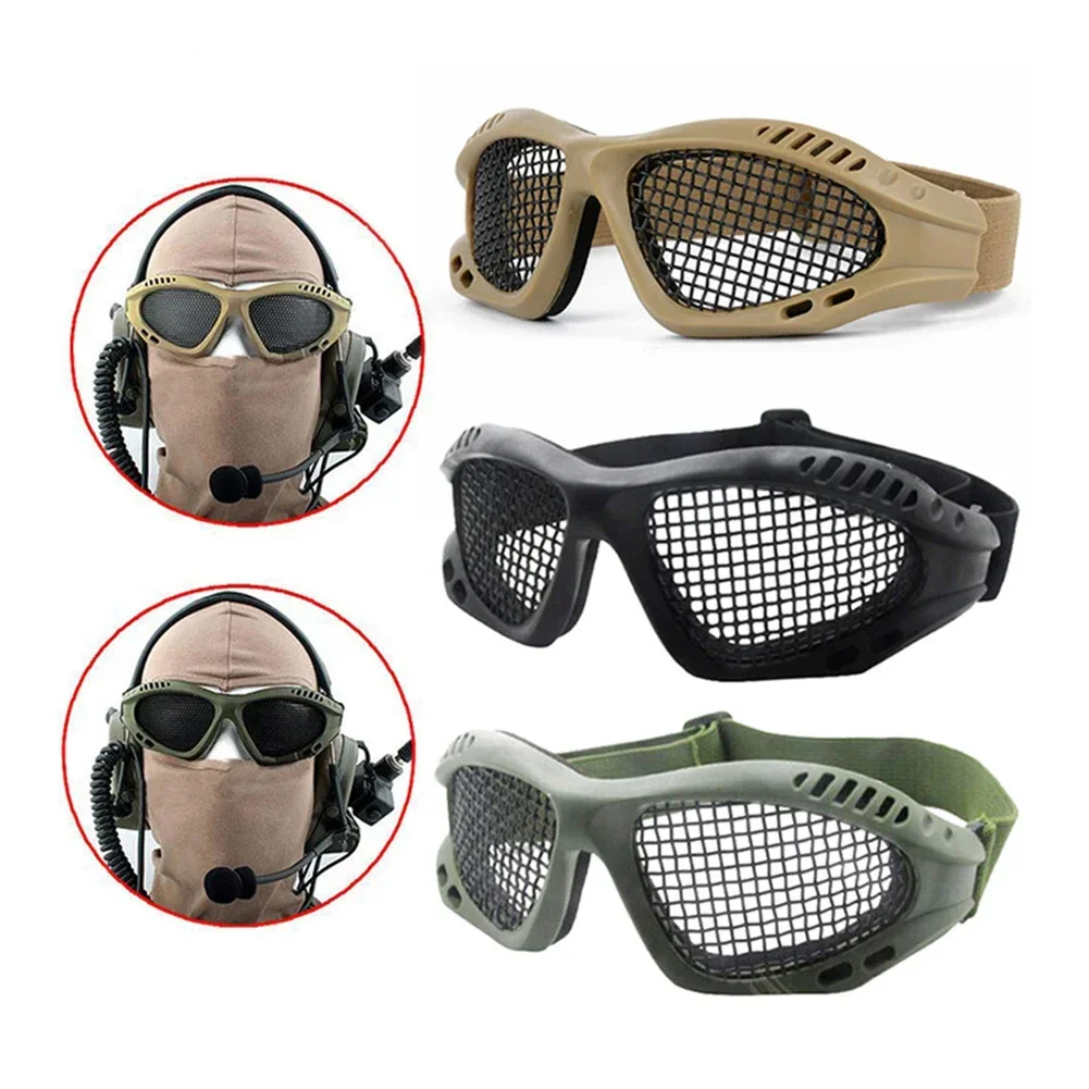 Outdoor Eye Protective Comfortable Airsoft Safety Tactical Glasses Goggles Anti Fog With Metal Mesh/PC Len For Paintball Hunting