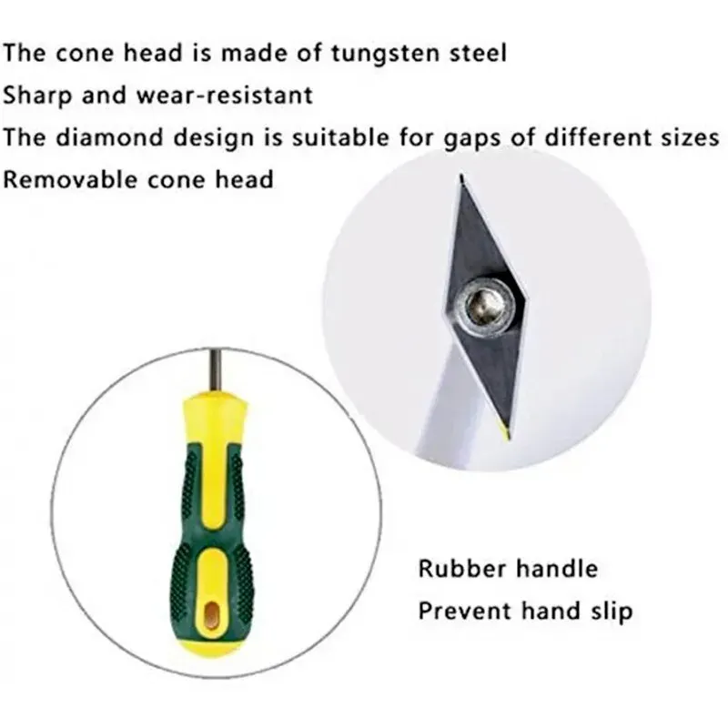 Seam Cleaning Tool Seam Beautifying Agent Real Porcelain Glue Tungsten Steel Rhombus Slot Opener Beautifying Construction
