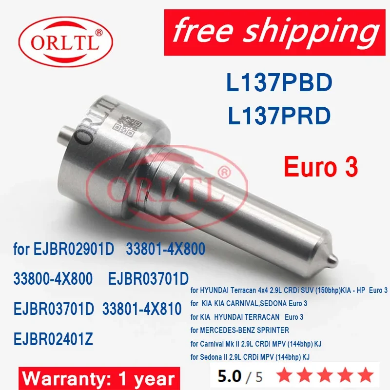 

Форсунка дизельного инжектора L137PBD L137PRD для HYUNDAI KIA EJBR03701D 33801-4X800 33801-4X810 ejbr0295000 EJBR02401Z Euro 3