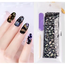 

Nail Starry Sticker 4pcs/set Christmas Series Heat Transfer Sticker Christmas Snowflake Sticker Mix Professional Nail Art