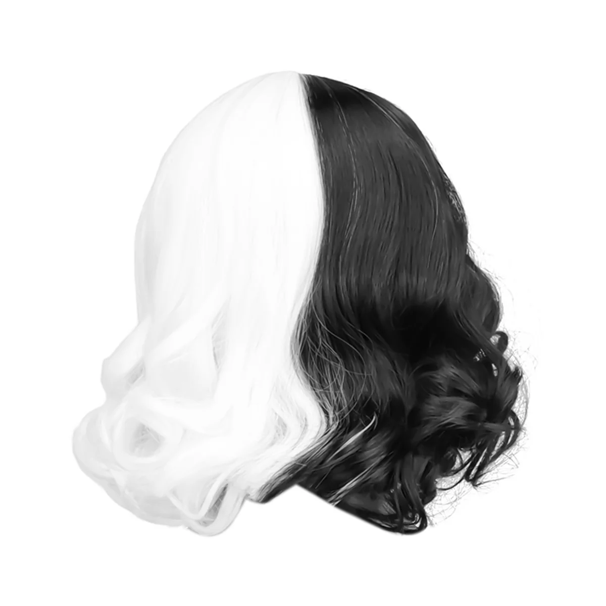 

Короткие парики с челкой, длина плеча, волнистый парик для женщин, короткий вьющийся парик для женщин (черно-белый)