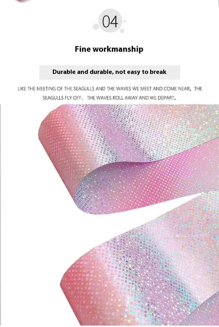 2M/4M Rhythmic Gymnastics Equipment Ballet Streamer Dance Ribbon Rhythmic Twiling Rod Rainbow Stick Training Flashing Star