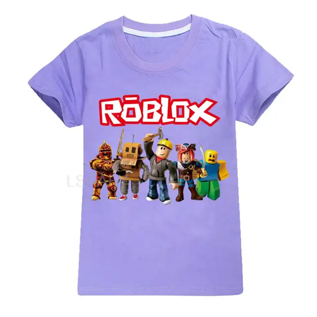 Camiseta Roblox Para Crianças De Verão Feminina Casual Streetwear