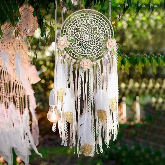 Boho Dream Catcher White Large Dreamcatchers For Wedding Decoration Decor Girls Kids Nursery Room Decoration