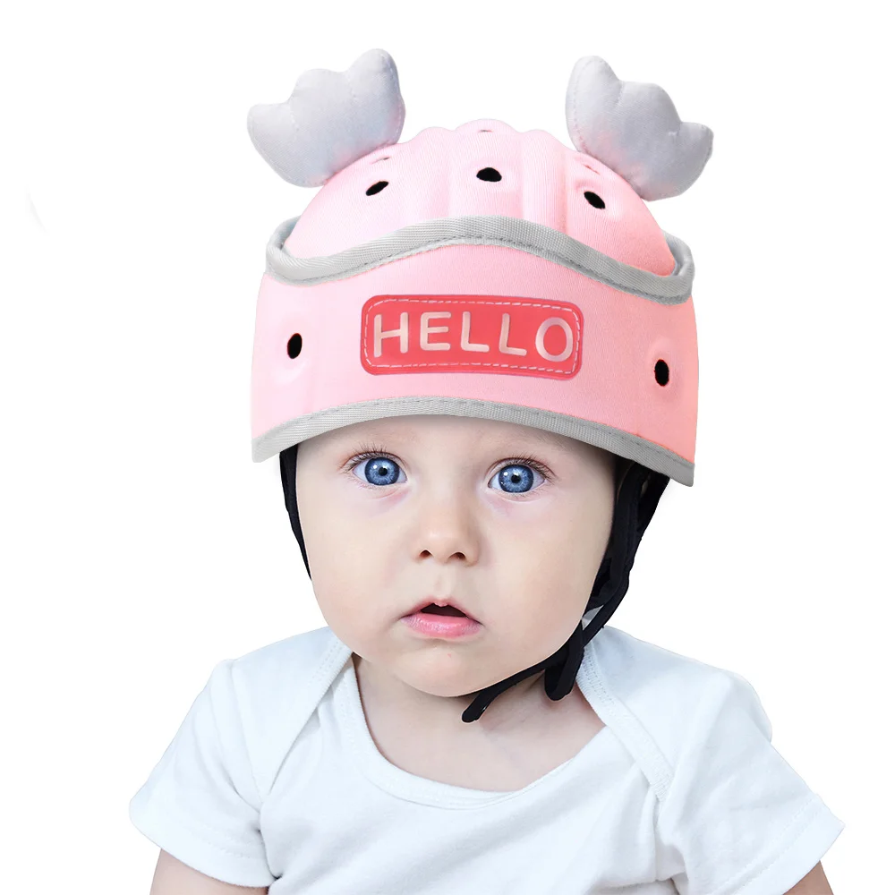 Infant Baby Anti-Fall Cap Adjustable Safety Helmet Kids Head Protection Hat for Walking Crawling Bear Toddler Safety Hat