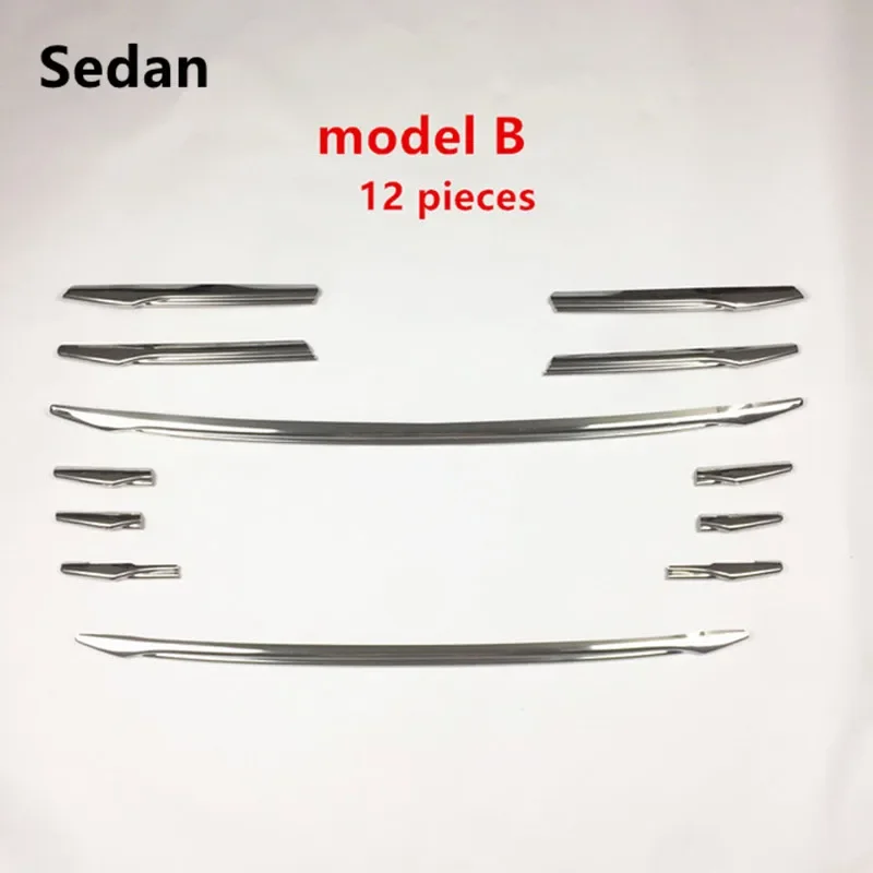 Car Front Grille Cover Decorative Trim Strips For Audi A3 8V Sedan Hatchback Sportback 2014-16 1 set Stainless steel