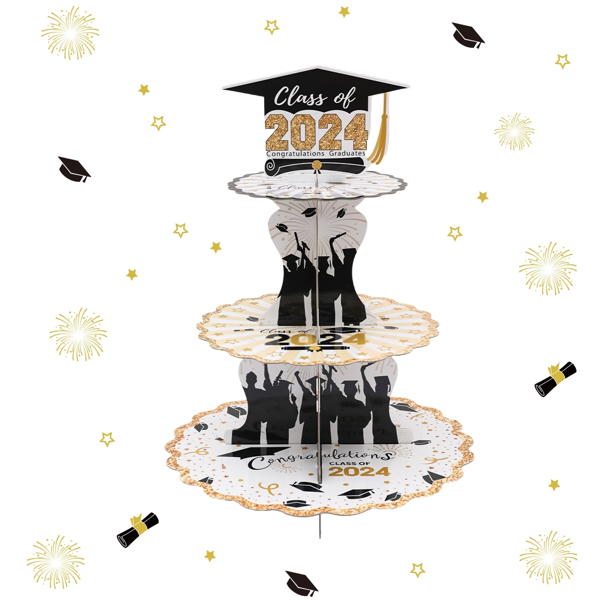 

Тема окончания учебного года для Grads, фотосессия 3 уровня, подставка для кексов, складной держатель для дисплея десертов, поздравление, выпускной
