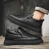 Men's Board Shoes Spring 2025 New Wear-resistant Slip-on Casual Chef Leather Shoes Work Non-slip Labor Protection Shoes 5