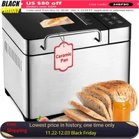Bread Maker with 2 Paddles, 2LB 17-in-1 Premium Bread Maker, Auto Nut Dispenser, 1Hour Keep Warm & 3 Crust, Bread Maker 1