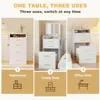3-in-1 Vanity Desk with Flip Top Mirror, Makeup Vanity Table with Cushioned Stool for Small Space, Compact Dressing Table 2