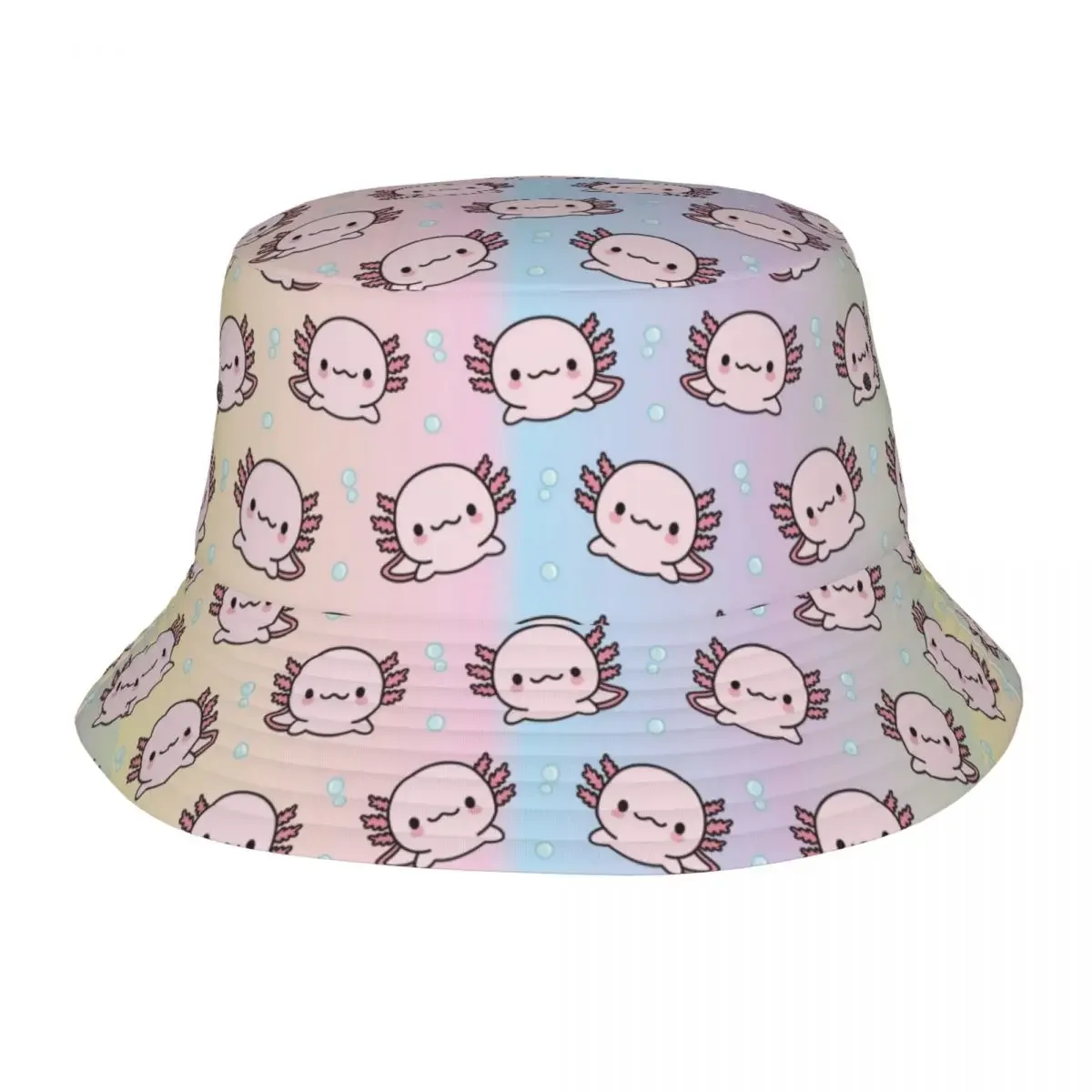 

Cute Axolotl Bucket Hat for Teen Summer Travel Salamander Animal Sun Hat Style for Outdoor Sports Fisherman Hat Getaway Headwear