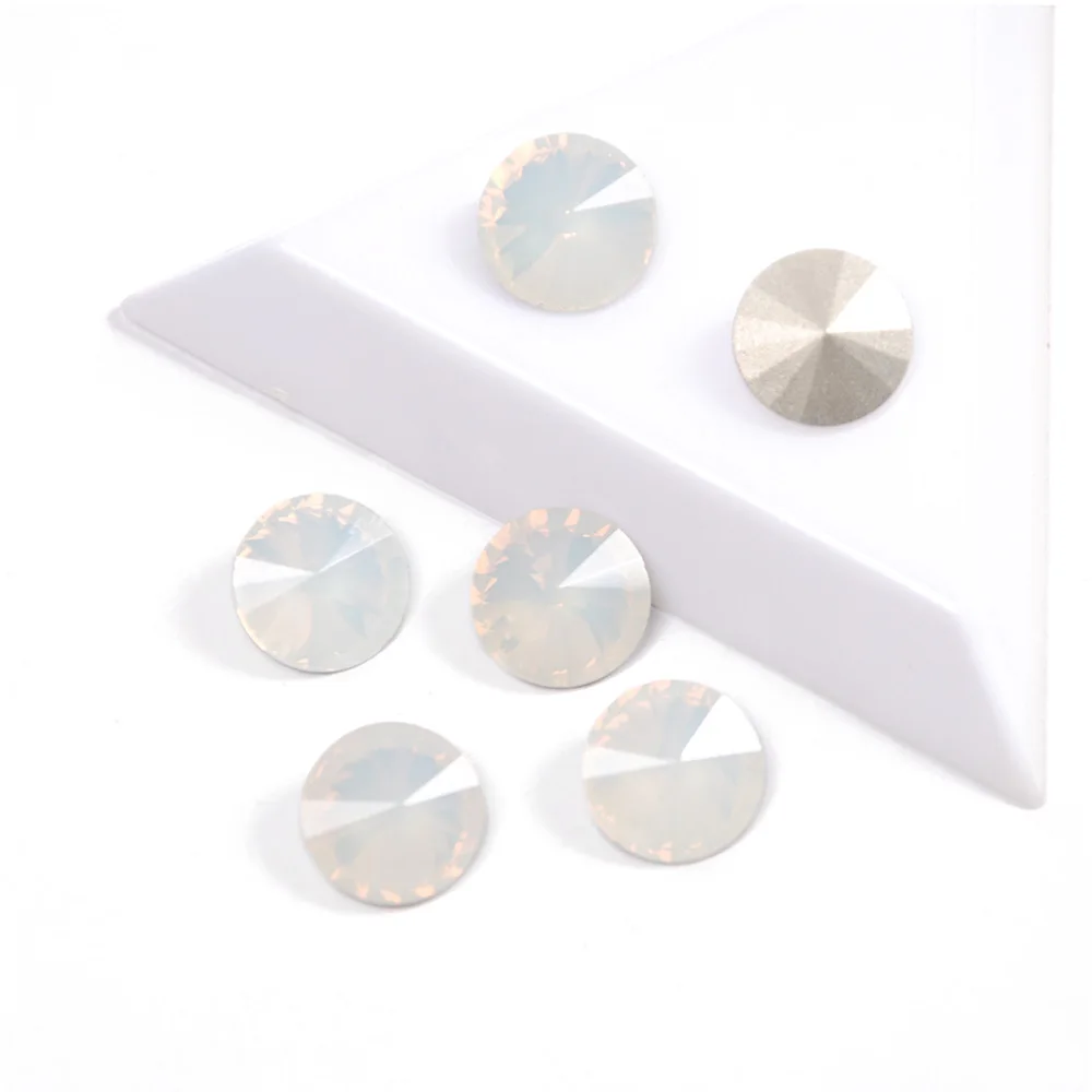 

White Opal Nail Supplies Rhinestones Rivoli DIY Jewelry Round Stones Nails Accessories Decorations Crystals For Garment