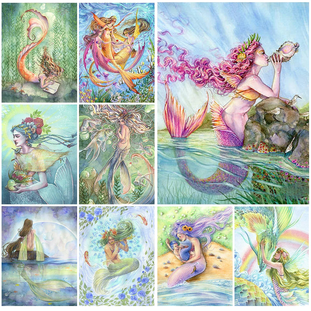 

Cartoon Sexy Mermaid Girl Fairy Poster Prints Wall Art Canvas Painting Home Decor Wall Pictures For Living Room Unframed