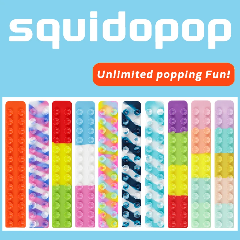 Squidopop Fidget Toys Floor Suction Cup Toy Squidops Antistress Squishy Silicone Stress Reliever Sensory Squeeze Adult Toys